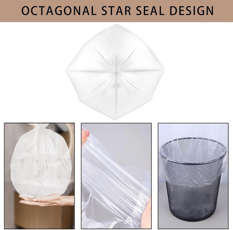 300 Counts 8 Gallon Clear Small Garbage Bags Trash Bags, Wastebasket Bin Liners gallery