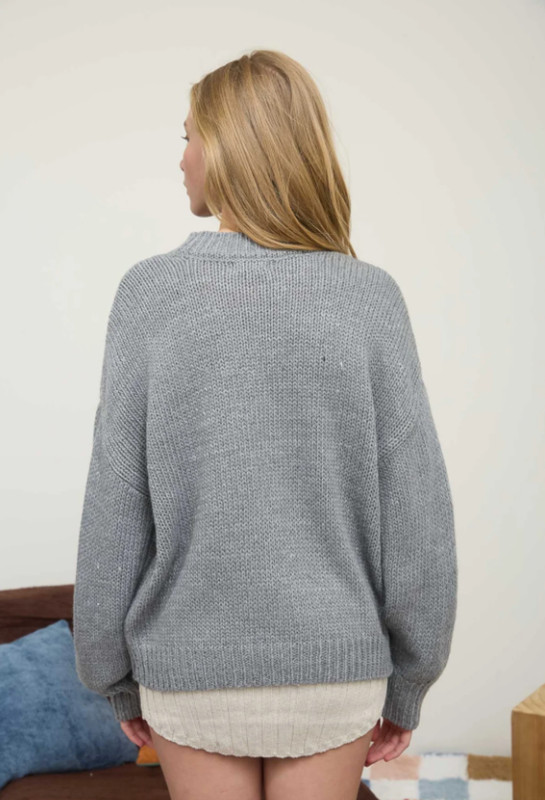 Bow Crew Neck LS Pullover Sweater gallery
