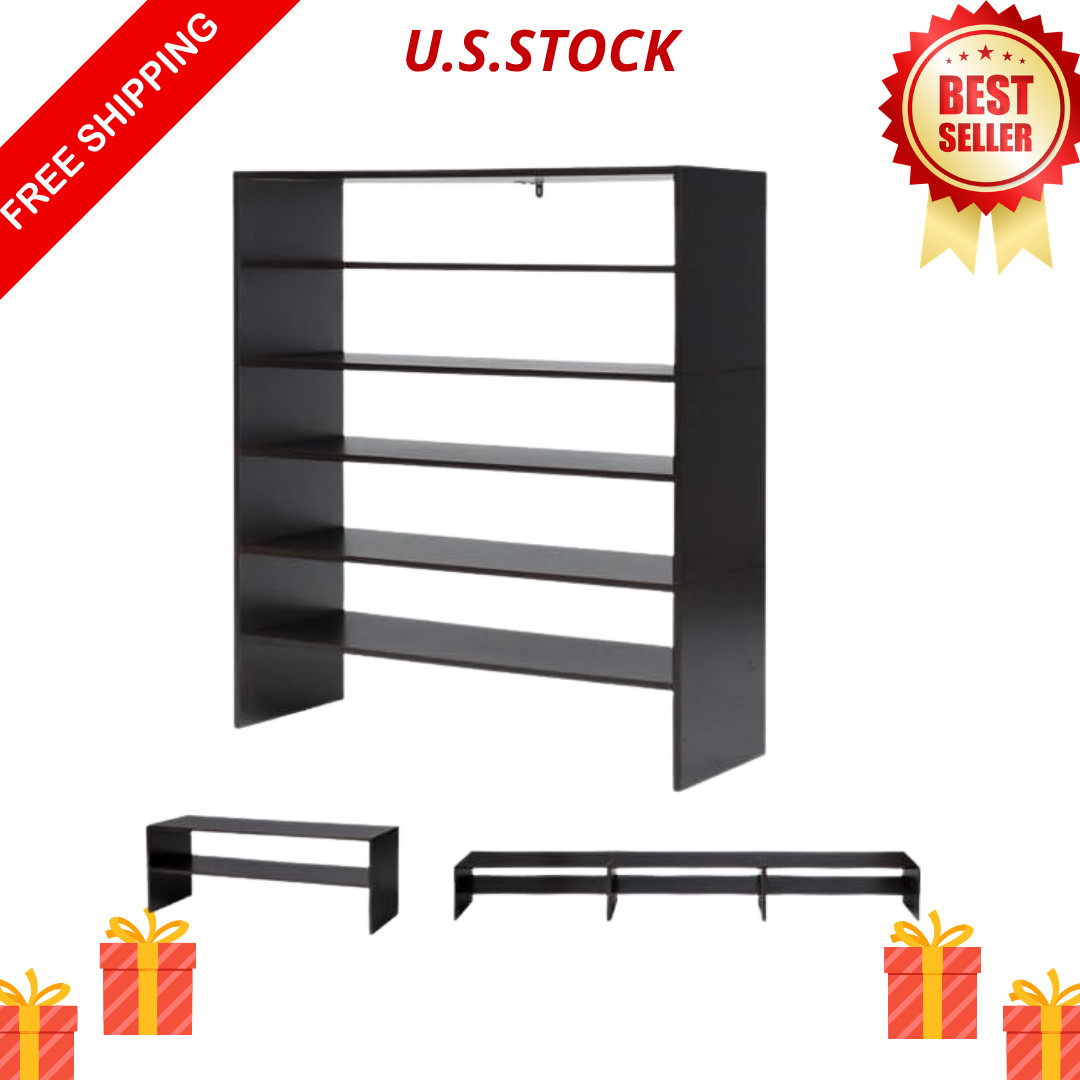 NEW 3in1 Vertical Shoe Rack 6 Tier Storage Organizer 18 Pairs 31in Walnut gallery