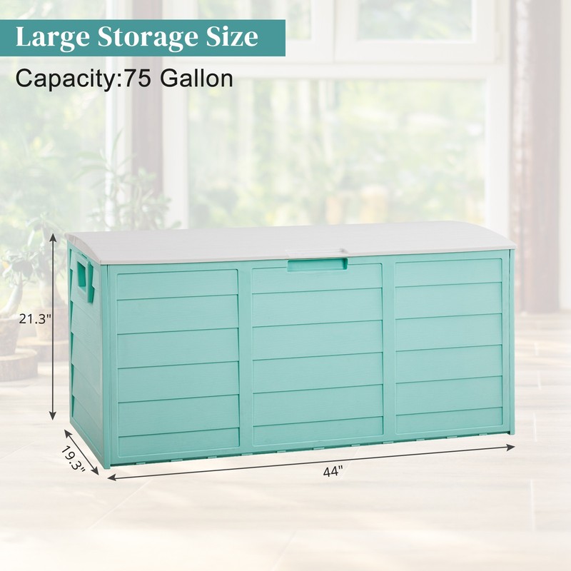 Storage Box 75GAL Tool Case Cushion Organizer with Wheels for Outdoor Garden gallery