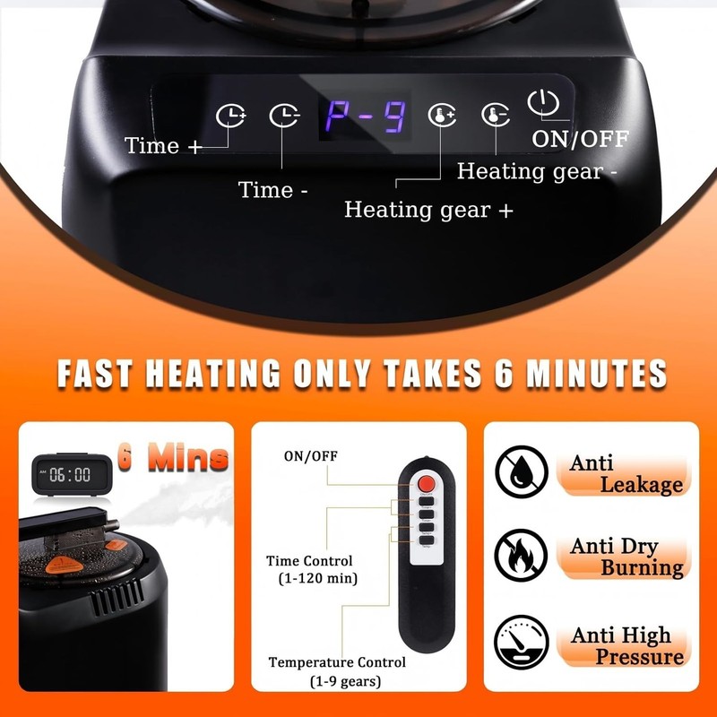 Upgraded Sauna Steamer Machine with 9 Levels, 120 MIN Timer gallery