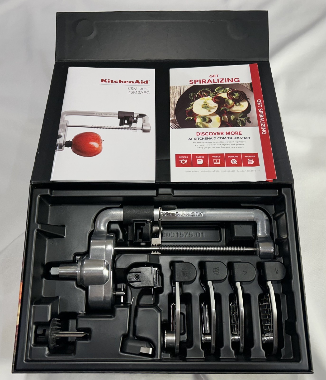 KitchenAid KSM1APC Spiralizer Attachment Peel Core Slice 5 Blades*New*Mint Cond* gallery