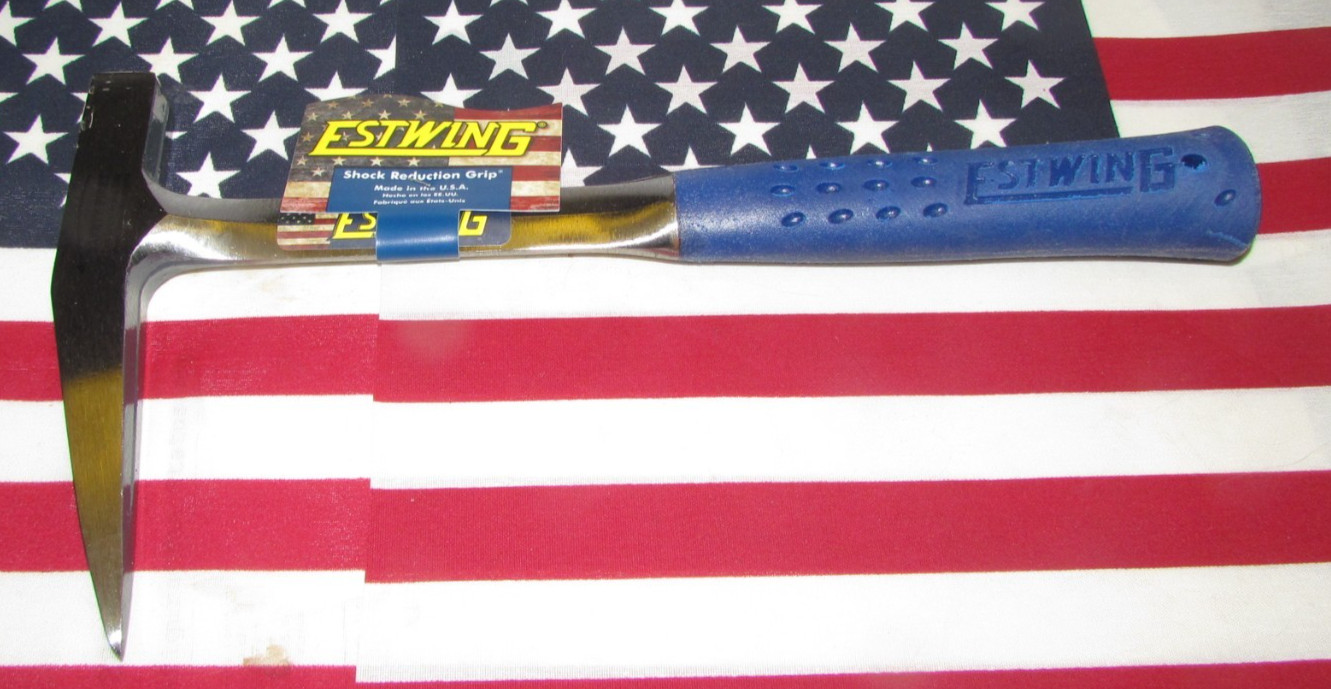 Estwing E3-13P Rock Pick Hammer Pointed-Tip Nylon Blue Rubber Handle Solid Steel gallery