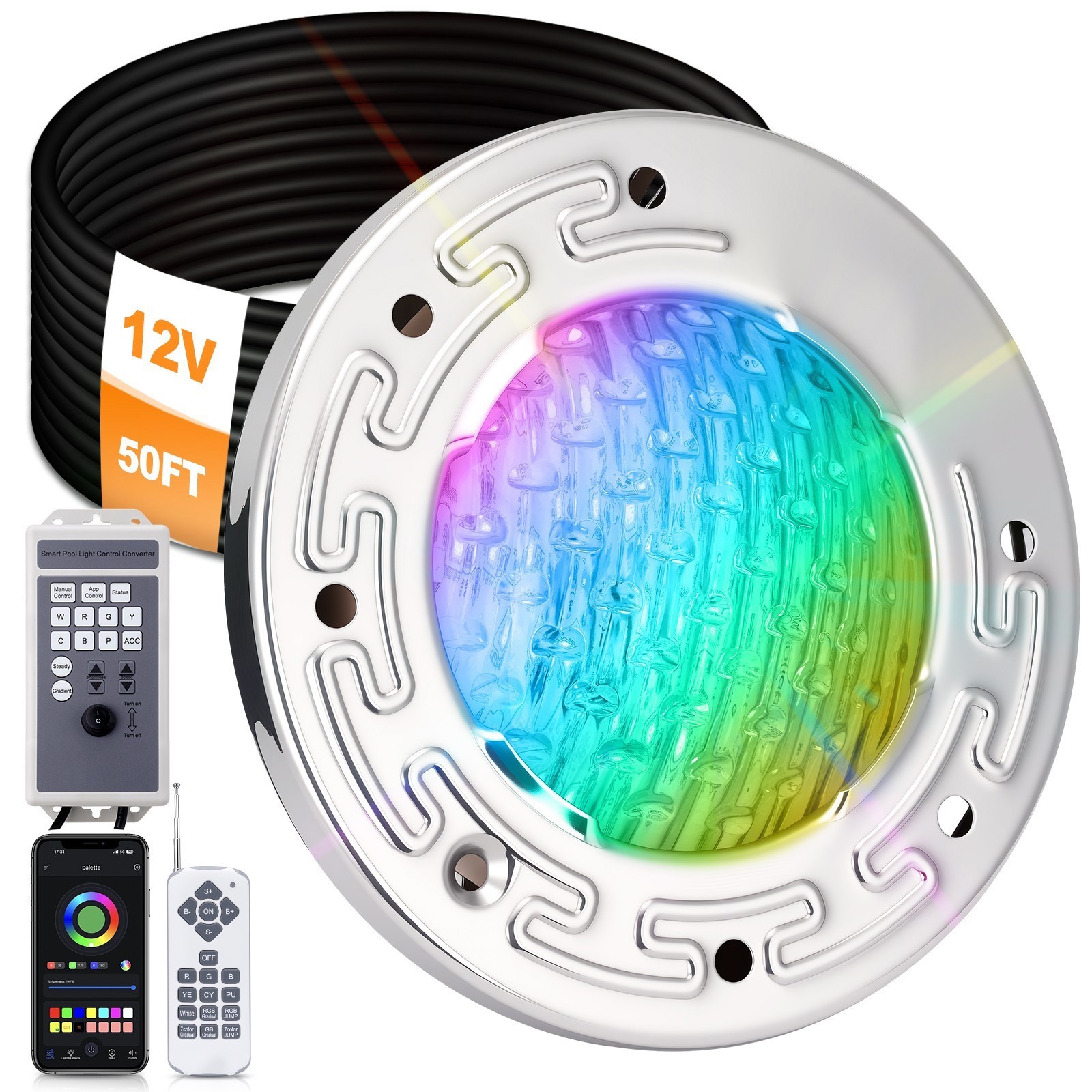 6 Inch 15W RGB LED Pool Light for Inground Pool w/Controller for Inground Pool gallery