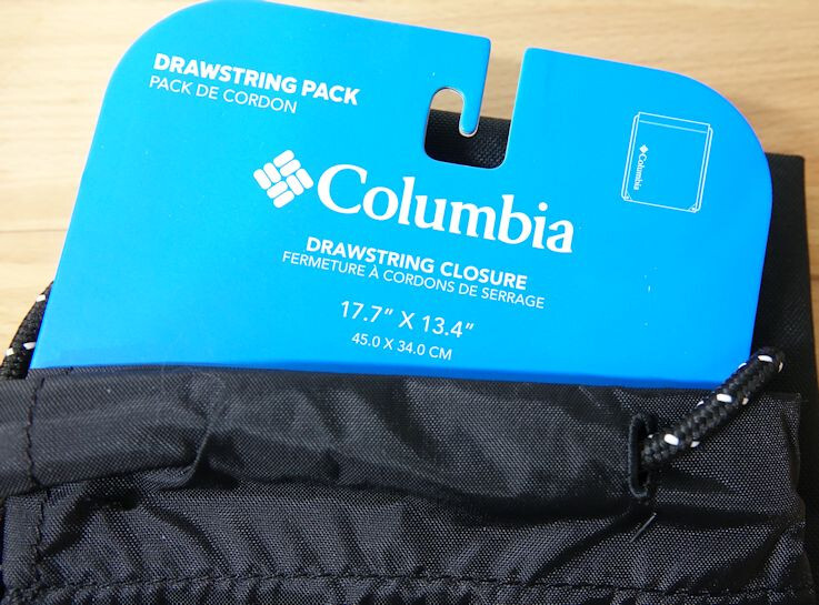 Columbia Zigzag Drawstring Pack Bag Water Resistant Nylon & Polyester Black NEW 2