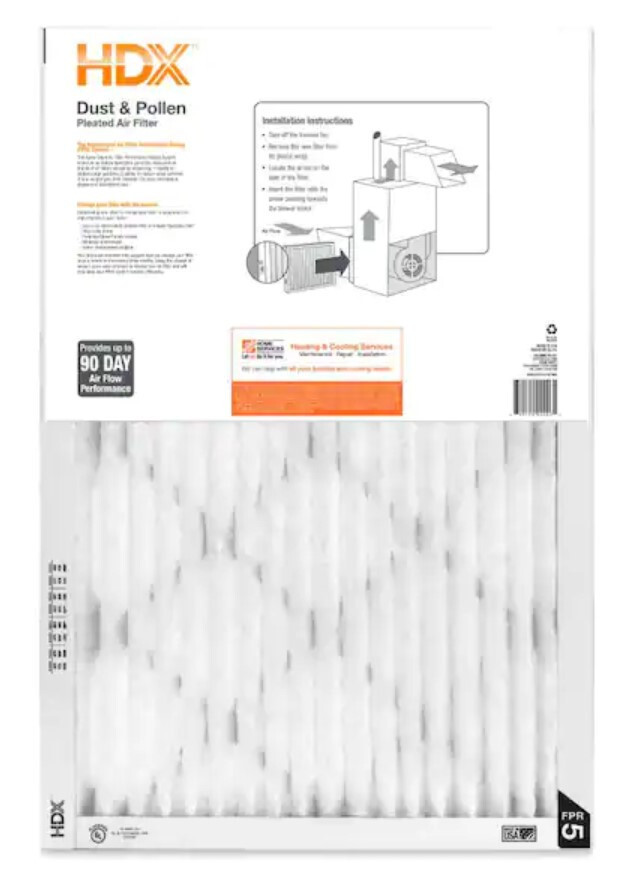 3 PACK - 16 X 25 X 1 (Inches) Standard Pleated Air Filter FPR 5 Furnace AC gallery