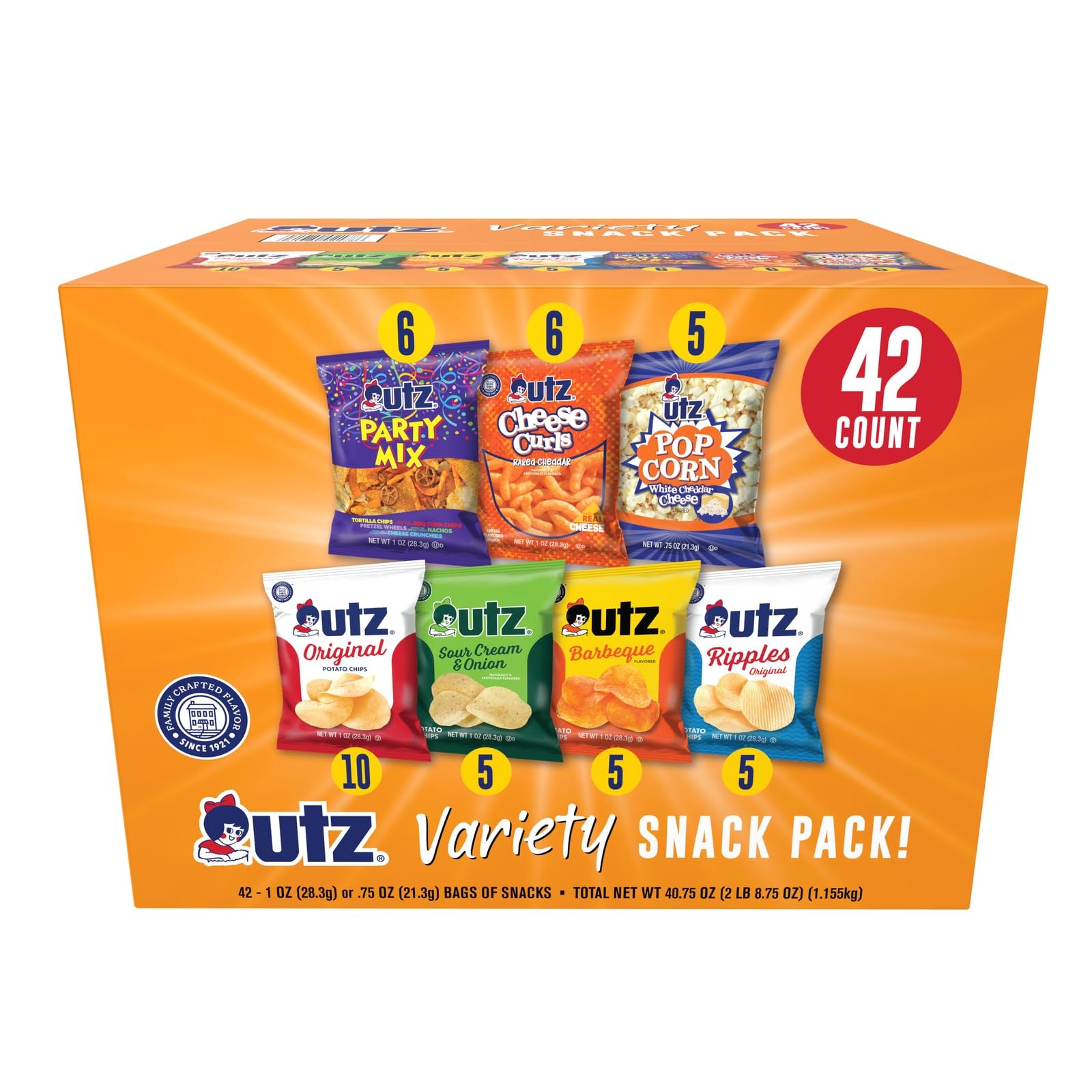 Utz Snack Variety Pack Individual Snacks, Includes 42 Piece Set, No Color gallery
