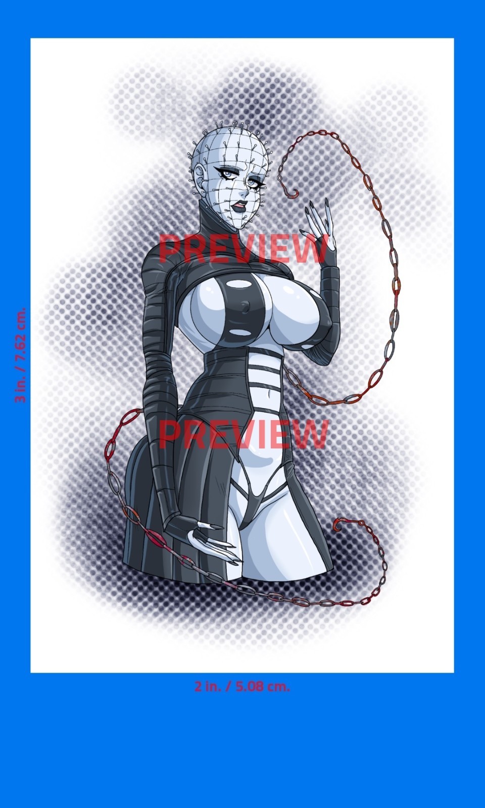 Hellraiser Sticker (SEXY WAIFU PINHEAD HORROR) 2x3 in. Adhesive Photo Print gallery