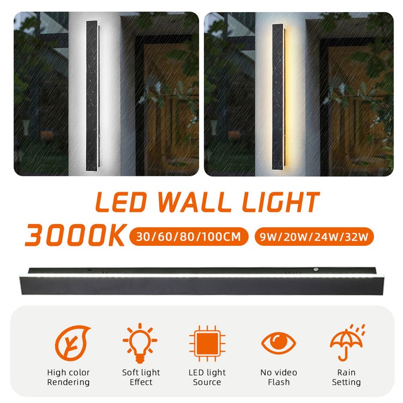 LED Wall Light Sconce Waterproof Outdoor Modern Lamp Exterior Lights Long Strip gallery