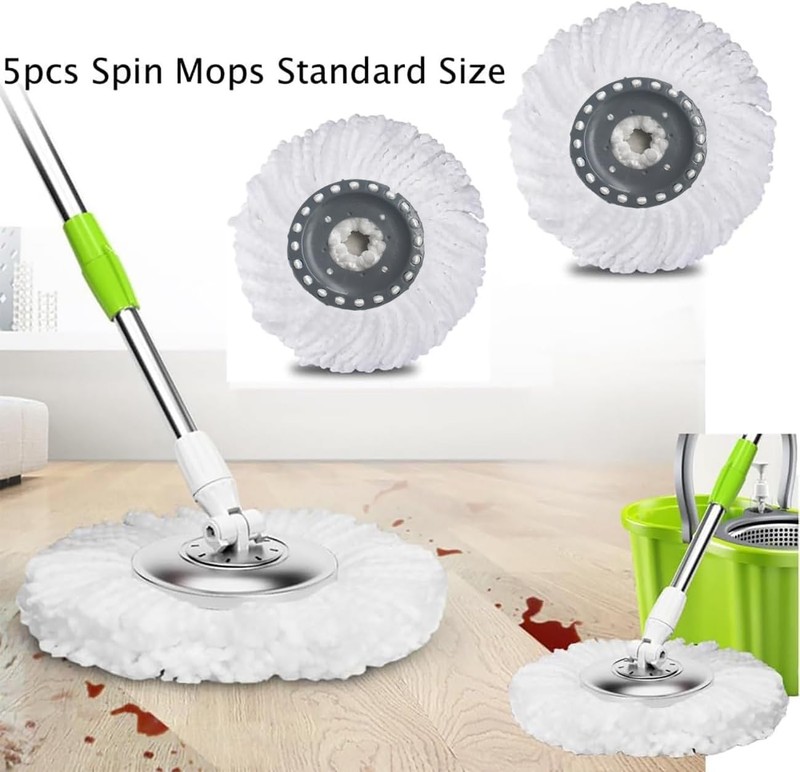 5 PCS Spin Mop Heads Replacement Refill for Old Hurricane Mr.Clean 360 Spin gallery