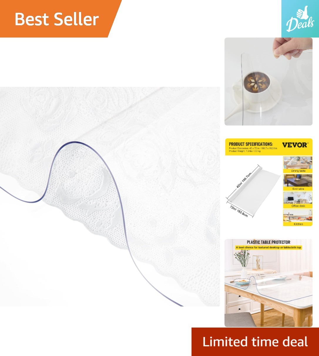 High-Quality 1.5 mm Clear PVC Table Cover - Stylish & Durable Protection gallery