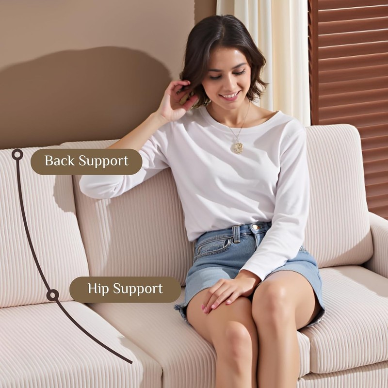 Small Sectional Couch L Shaped Sofa W/ Movable Storage Ottoman Corduroy gallery