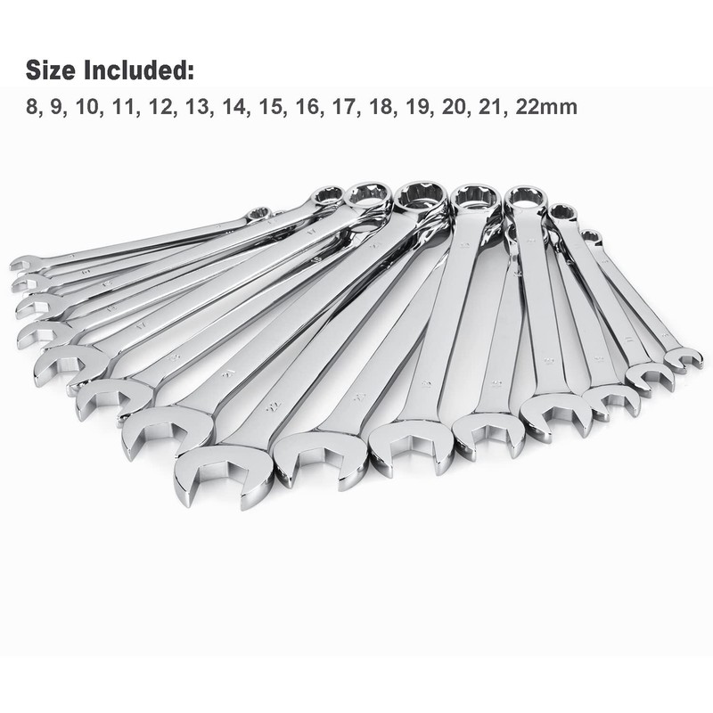 Max Torque 15-Piece Premium Combination Wrench Set, Chrome Vanadium Steel, Lo... gallery