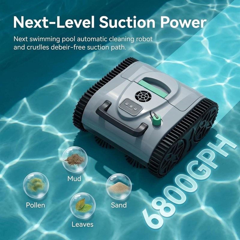 Hinice Cordless Pool Cleaner Robot for Wall & Waterline Cleaning PC03 To 3,600' gallery