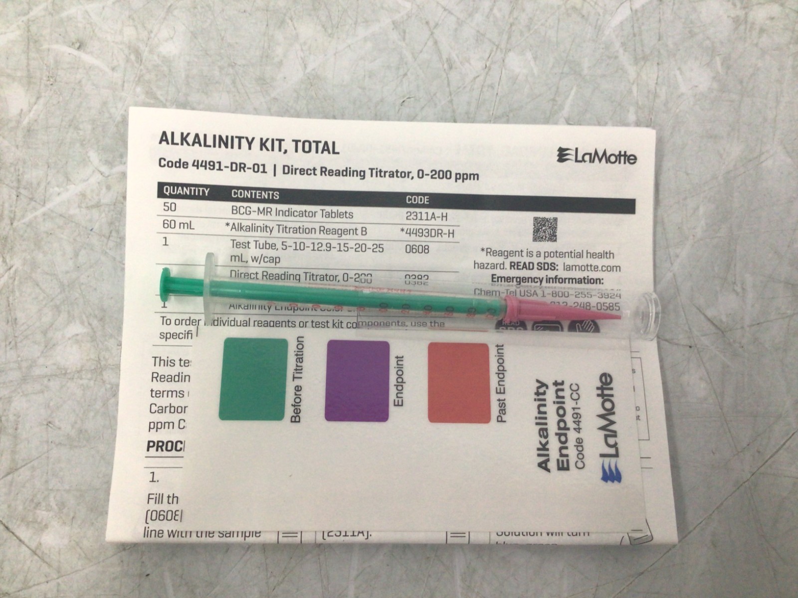 Lamotte - 4491-Dr-01 Water Testing Kit,Alkalinity,0To 200 Ppm gallery