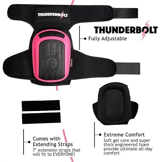 Thunderbolt TB-003 Professional Knee Pads for Work with Double Gel gallery
