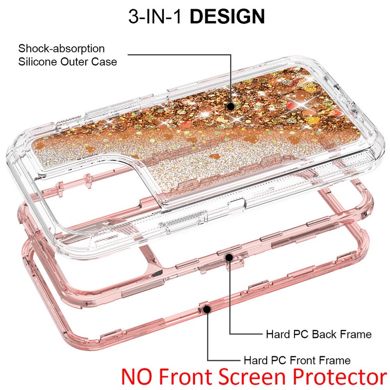Shockproof Liquid Glitter Defender Case For iPhone 16 15 14 Pro Max 13 12 11 XS gallery