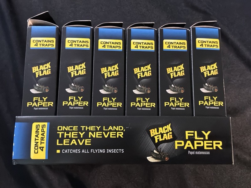 Black Flag Fly Paper Insect Trap Catches Flying Insects Lot of 12 Boxes=48 Traps gallery