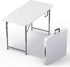 Used 4-Ft Plastic Folding Table – Ideal for Indoor/Outdoor Dining & Party Use