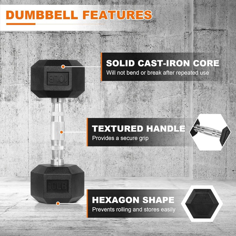 BKX Rubber Hex Dumbbells Sets gallery