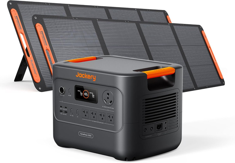 Jackery Homepower 3000 Portable Power Station with 2X 200W Solar Panels, 3600W ( gallery