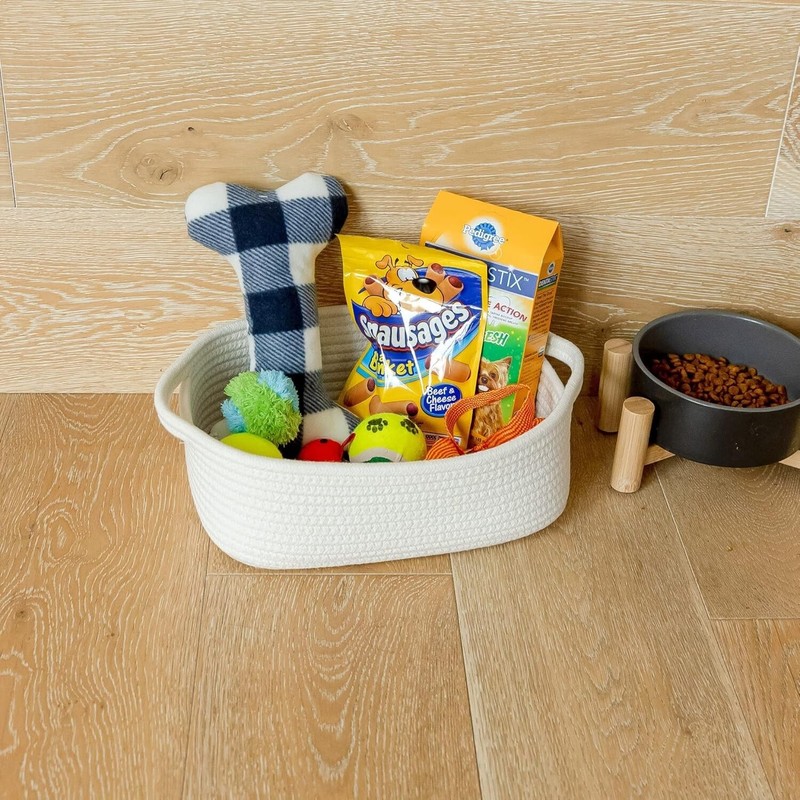 NaturalCozy 5-Piece Rectangle Storage Basket Set- Natural Cotton Rope Woven f... gallery