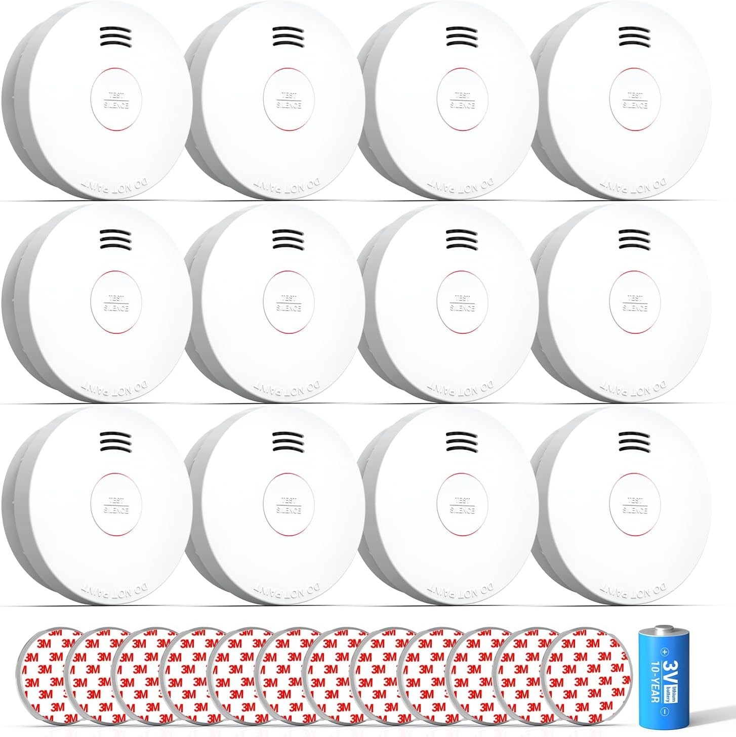SITERWELL 10 Year Battery Smoke Detector 12 Pack LOT gallery