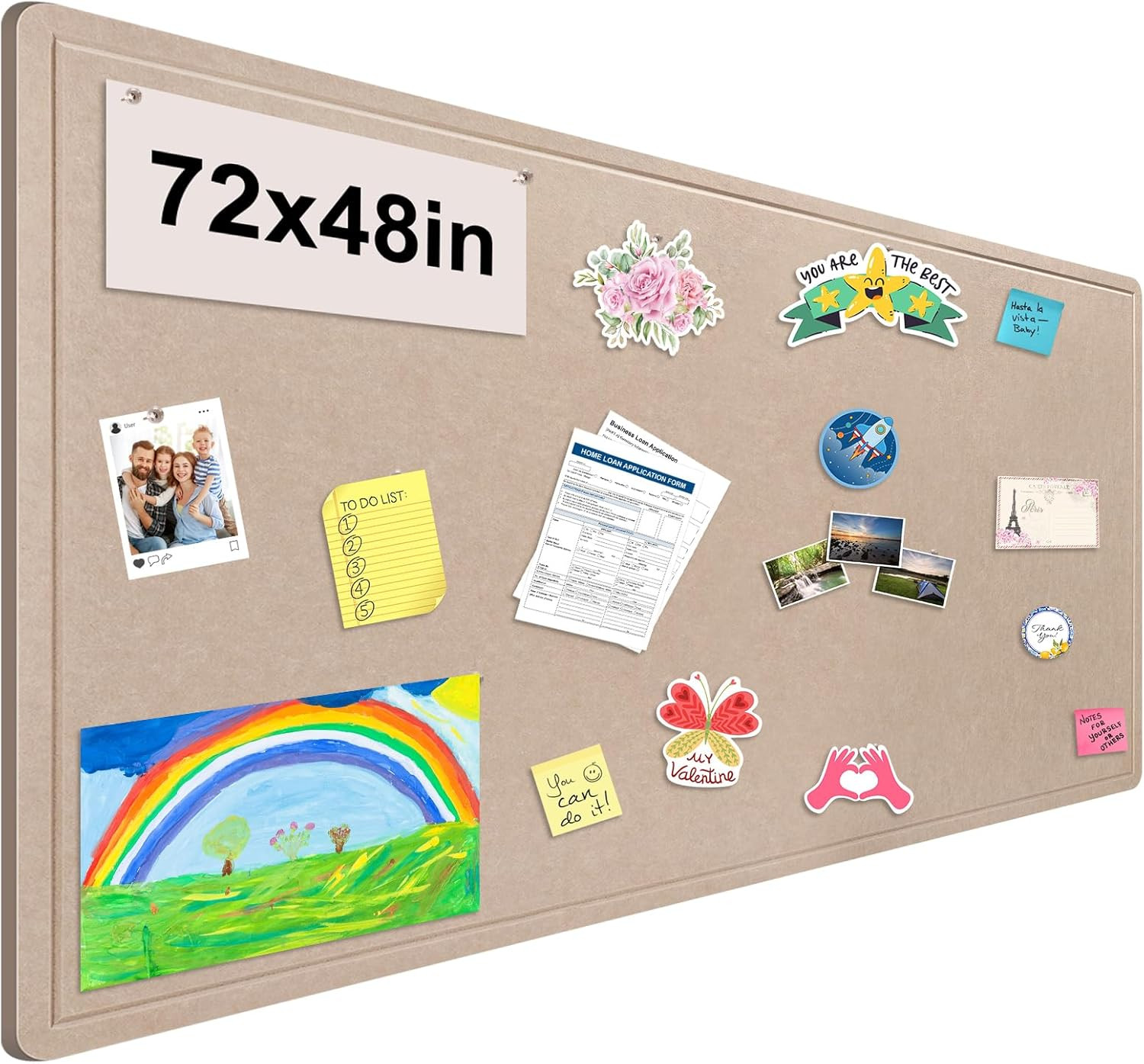 Foldable Large Bulletin Board, 72X48 Inches Cork Board Alternative, Large Felt B gallery