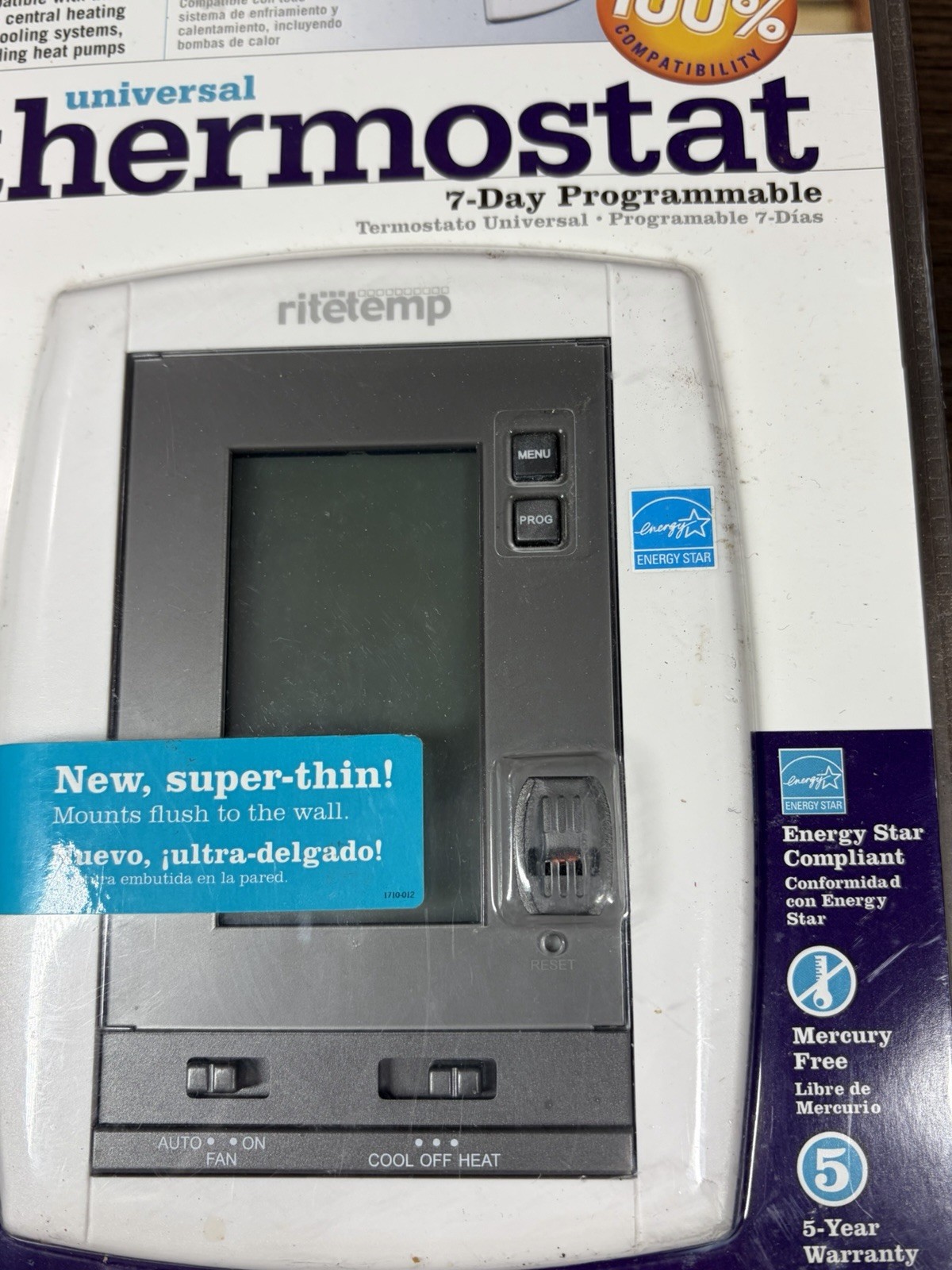 RiteTemp Universal Thermostat 7-Day Programmable 6036 NEW SEALED gallery