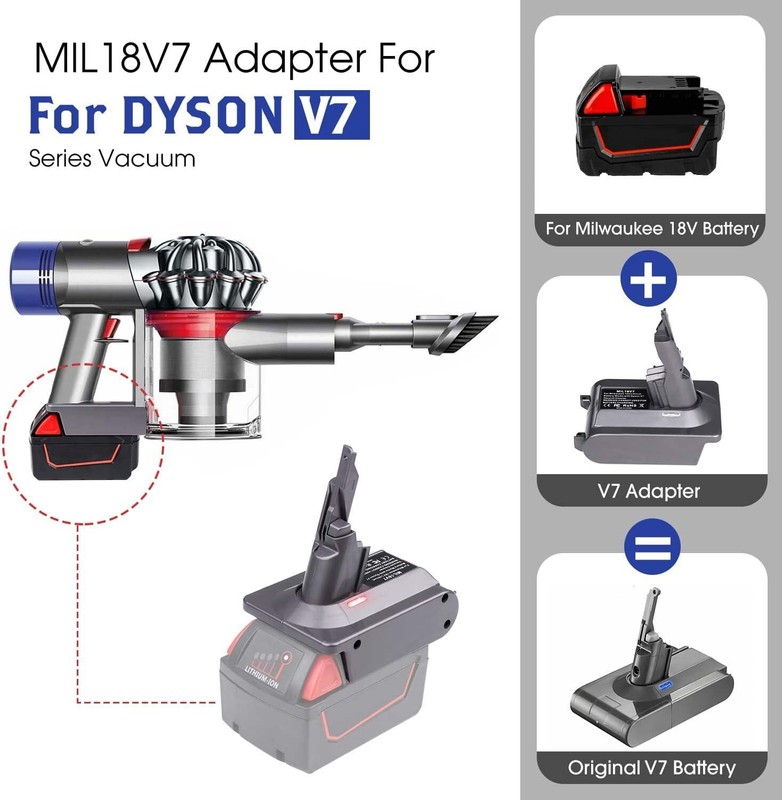 Adapter for Milwaukee 18V Battery Convert to For Dyson V8 V7 Vacuum Cleaner gallery