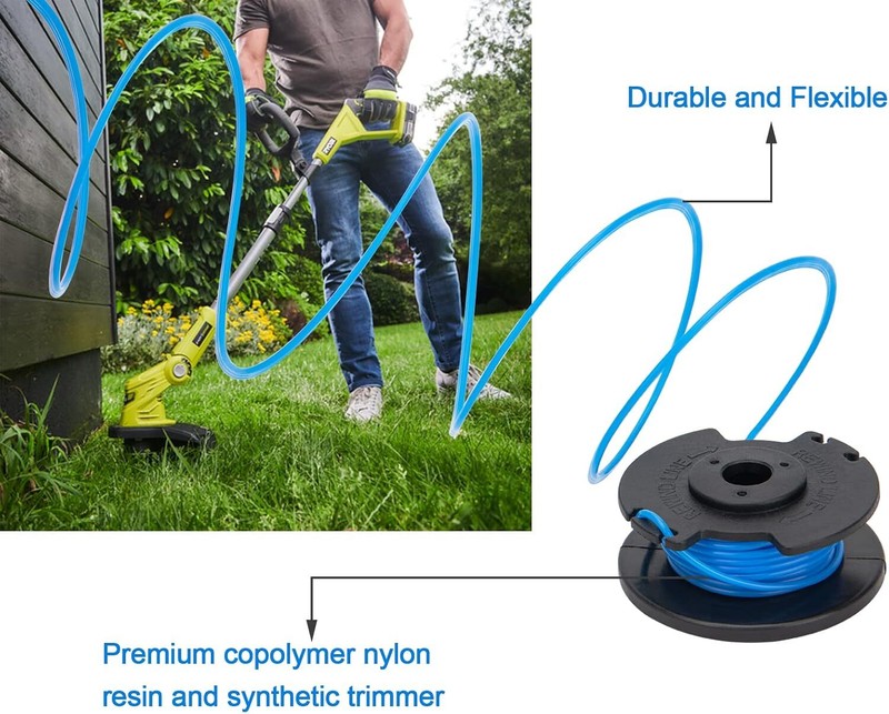9Pack For Ryobi Spool One+String Trimmer Line 18V 24V 40V Weed Eater with 3 Cap gallery