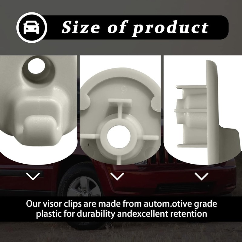 2Pcs Car Sun Visor Clip, Compatible With Jeep Liberty 2005-2012 and Dodge Nitro gallery