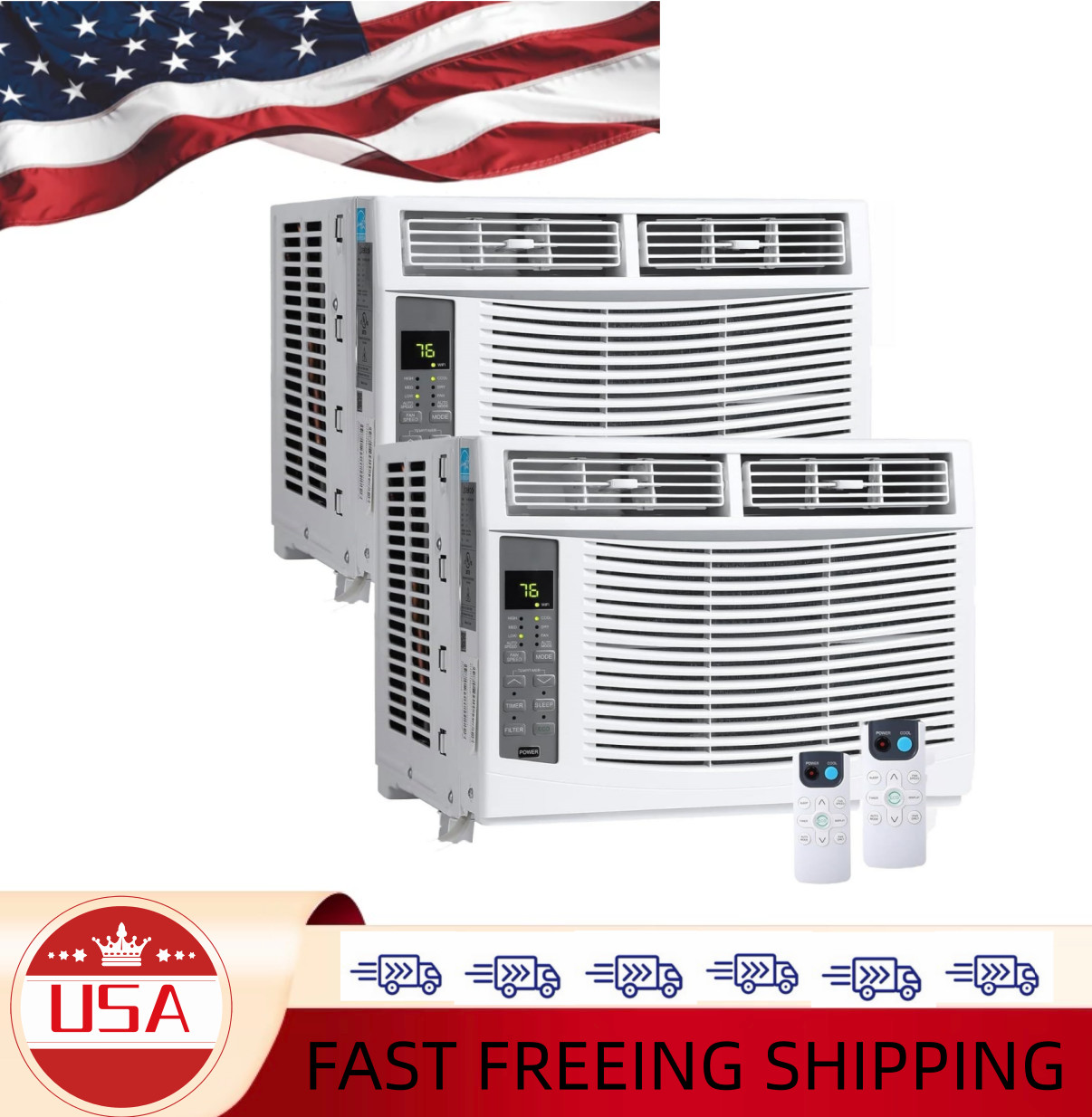 6000 BTU Window Air Conditioner, 50 dB Low Noise, Adjustable Airflow, Washable F gallery