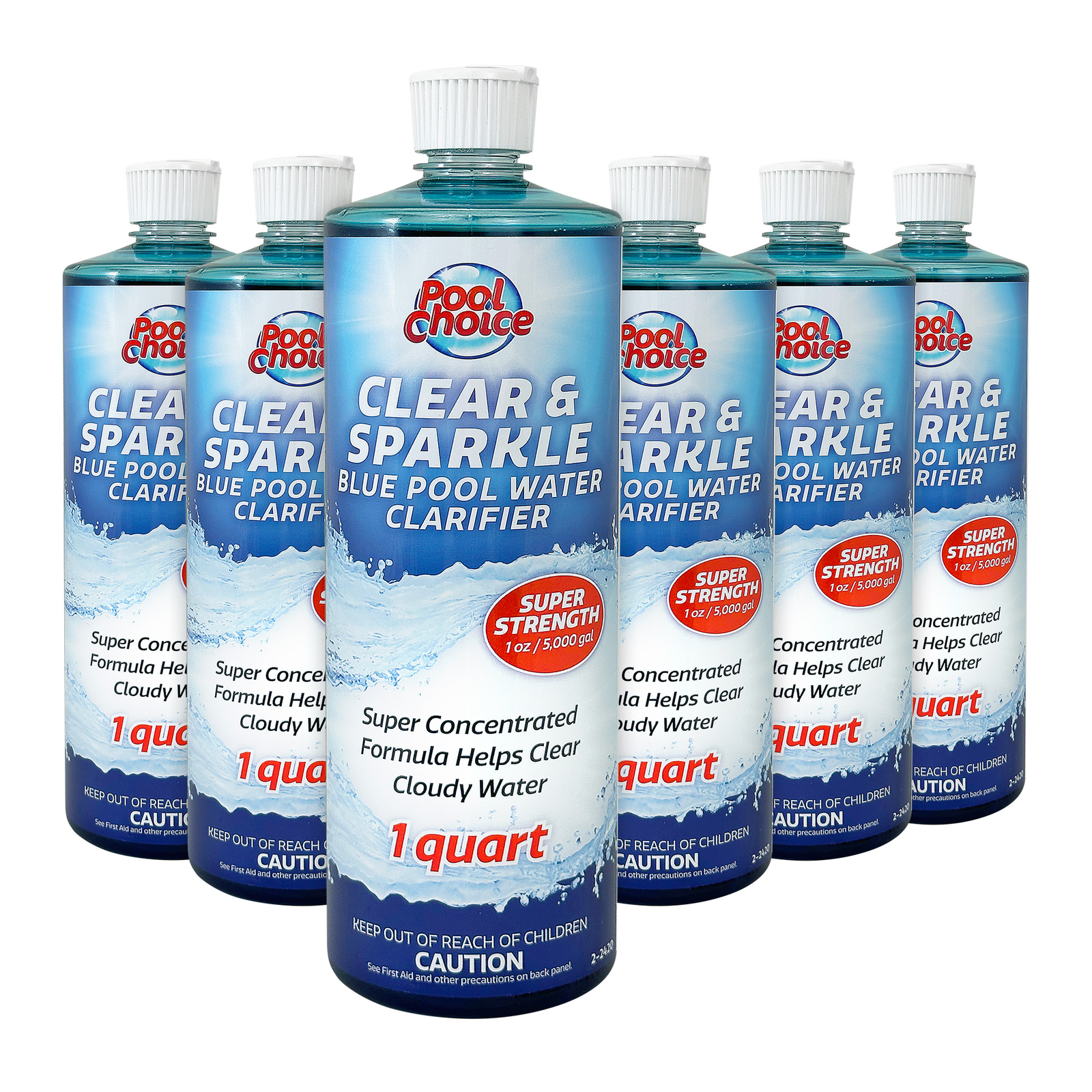 Pool Choice Clear and Sparkle Blue Pool Water Clarifier, 1-Quart, 6-Pack gallery