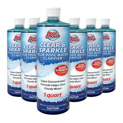 Pool Choice Clear and Sparkle Blue Pool Water Clarifier, 1-Quart, 6-Pack