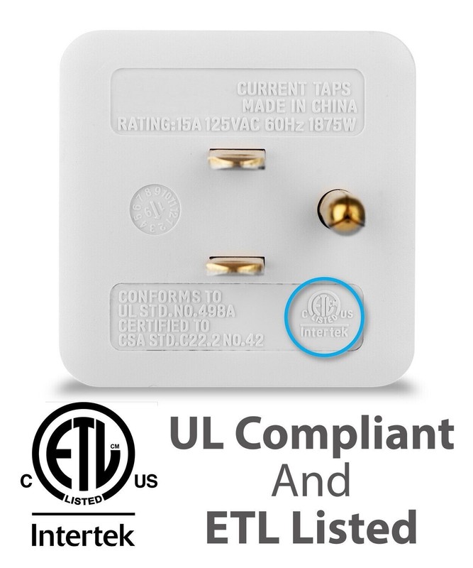 Fosmon 3 Outlet Extender Indoor Grounded AC Power Wall Tap Travel Adapter Plug gallery