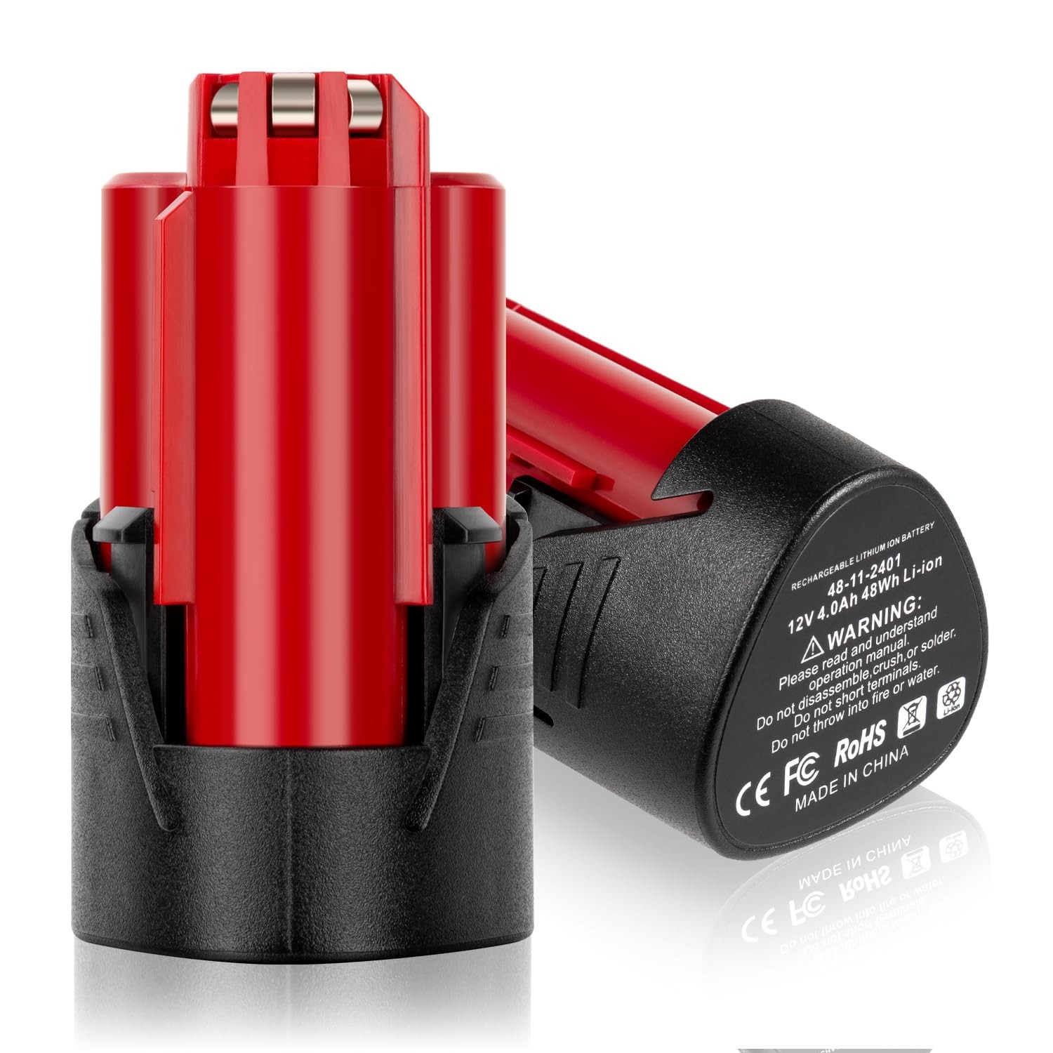 2PACK 4ah Lithium Battery For MILWAUKEE 48-11-2401 48-59-2401 M12 12V drills US gallery