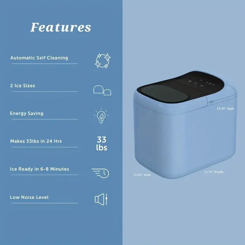 Ice Maker Countertop Machine with Ice Scoop 33 lbs / Day 24 hrs, Ice Production gallery