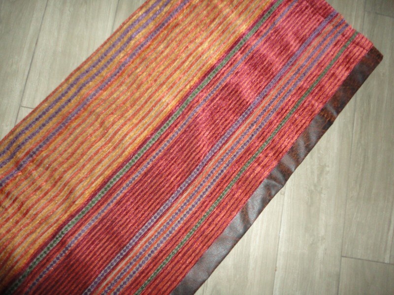 CROSCILL PLATEAU CHENILLE RUST SOUTHWESTERN LEATHER STRIPE (1) VALANCE 20 X 87 gallery