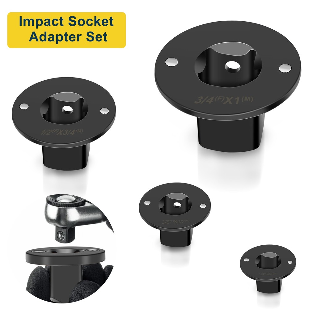 4xLow Profile Impact Socket Adapter Drive Ratchet Reducer 1/4" 3/8" 1/2" 3/4" 1"
