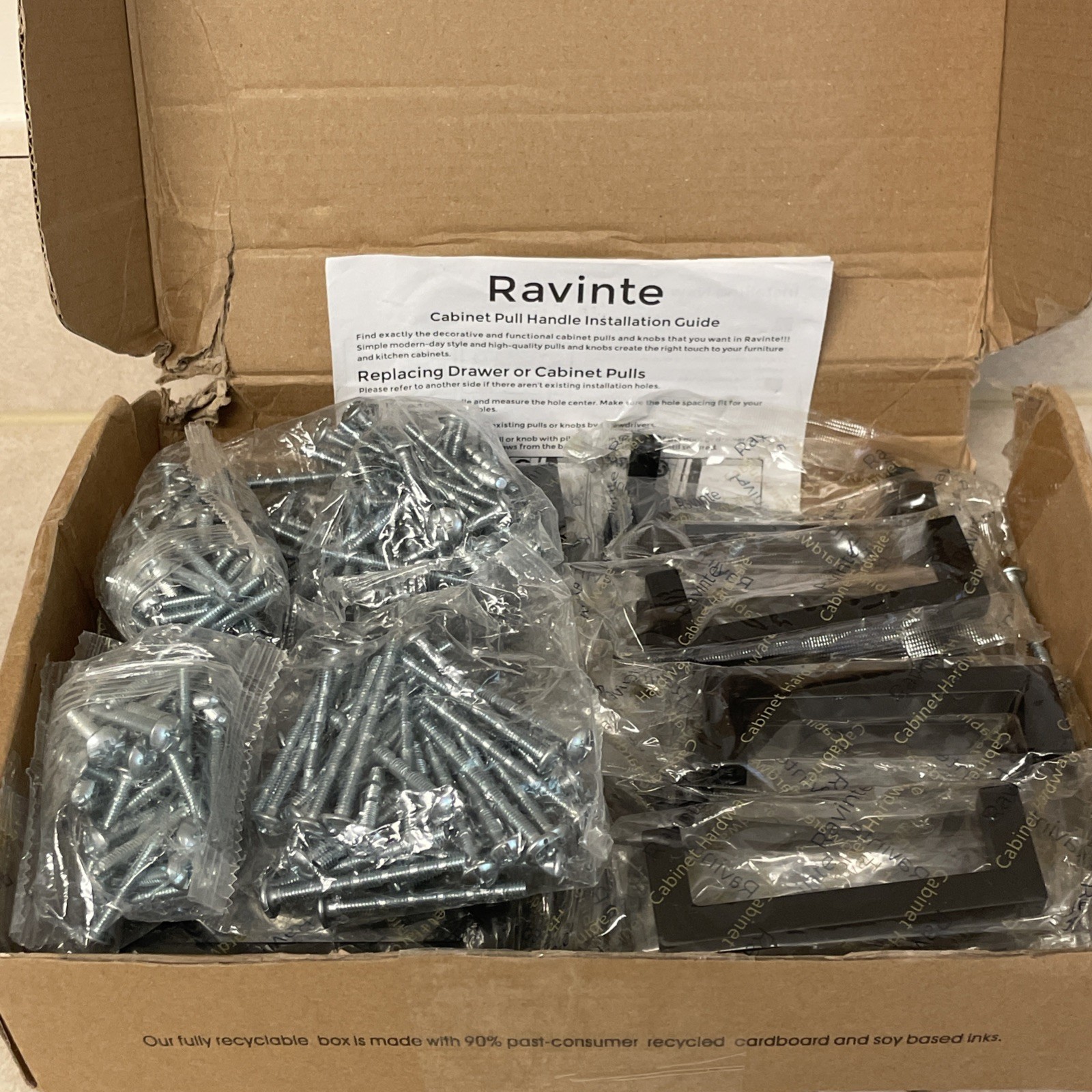 Ravinte 40 Pack Solid 3 Inch Center to Center Slim Square Bar Drawer Handles Kit gallery