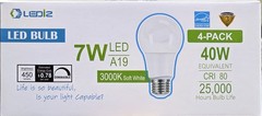 LEDi2 A19 7W=40W Equivalent LED Light Bulbs | 3000k Soft White | 450 Lumens
