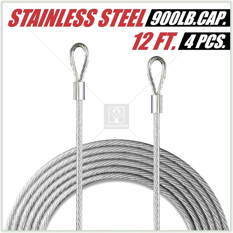 ColourTree Sun Shade Sail Rectangle with Stainless Steel Metal Wire Cable Ropes gallery