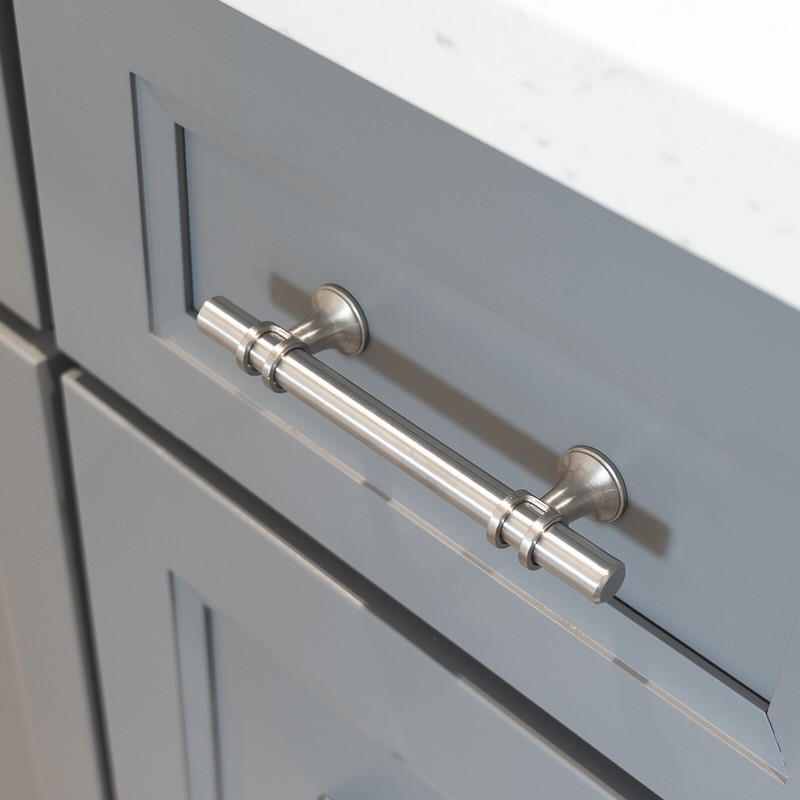 Brushed Nickel Modern Round Cabinet Handles Bar Pulls Knobs Kitchen Hardware gallery