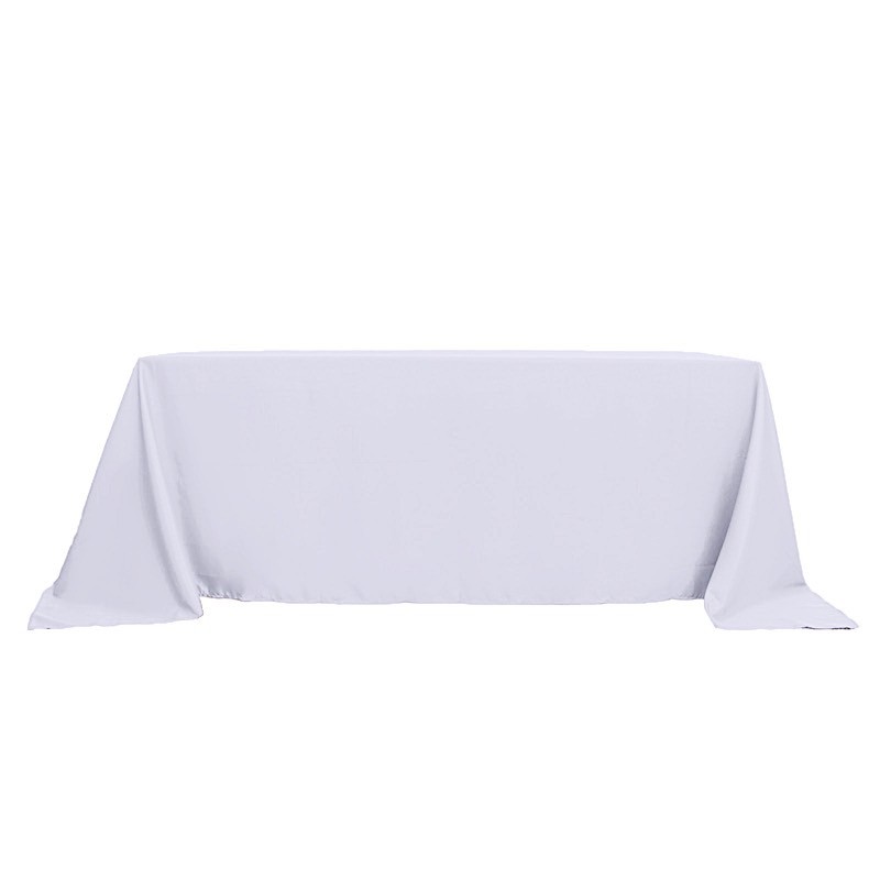WHITE Polyester 90x132" Rectangle TABLECLOTHS Wedding Party Supplies Linens gallery