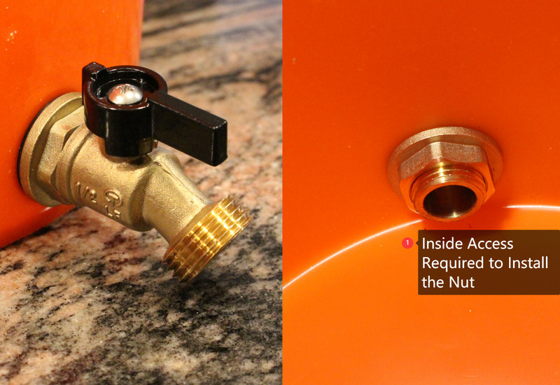 RBS005-R Bucket/Container/Rain Barrel Brass Spigot/Ball Valve LF RAINPAL gallery