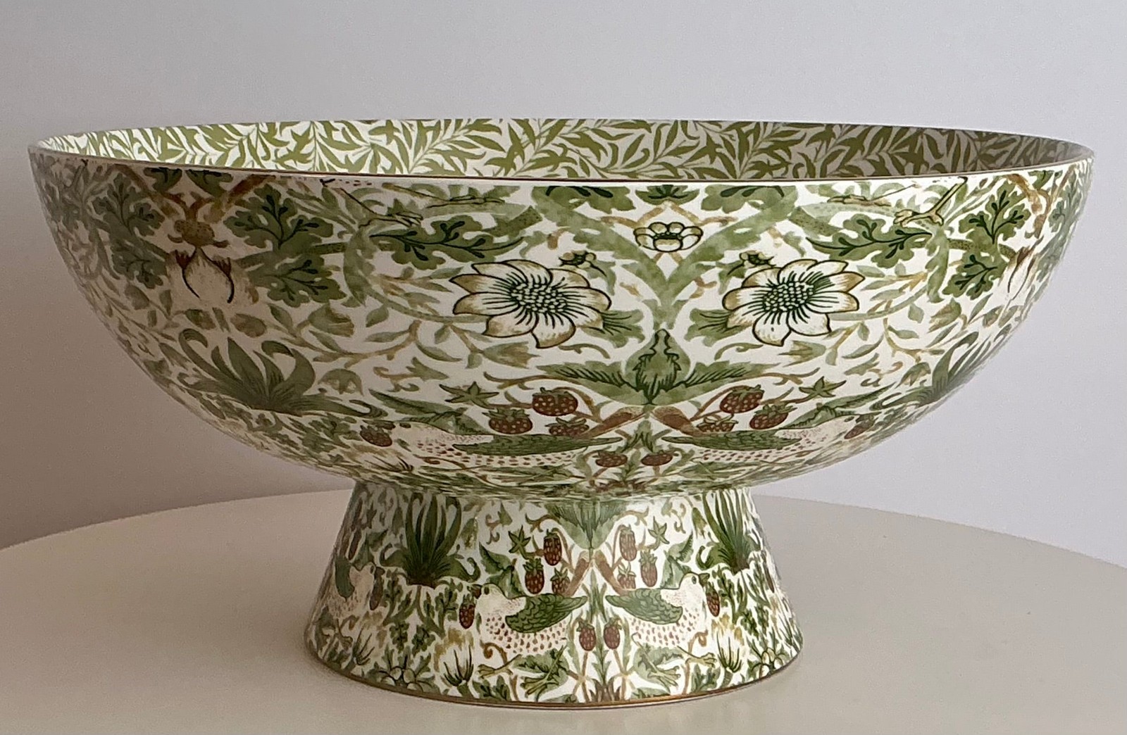 Morris & Co Strawberry Thief Sage Green Tableware – Willow Bough Collection gallery