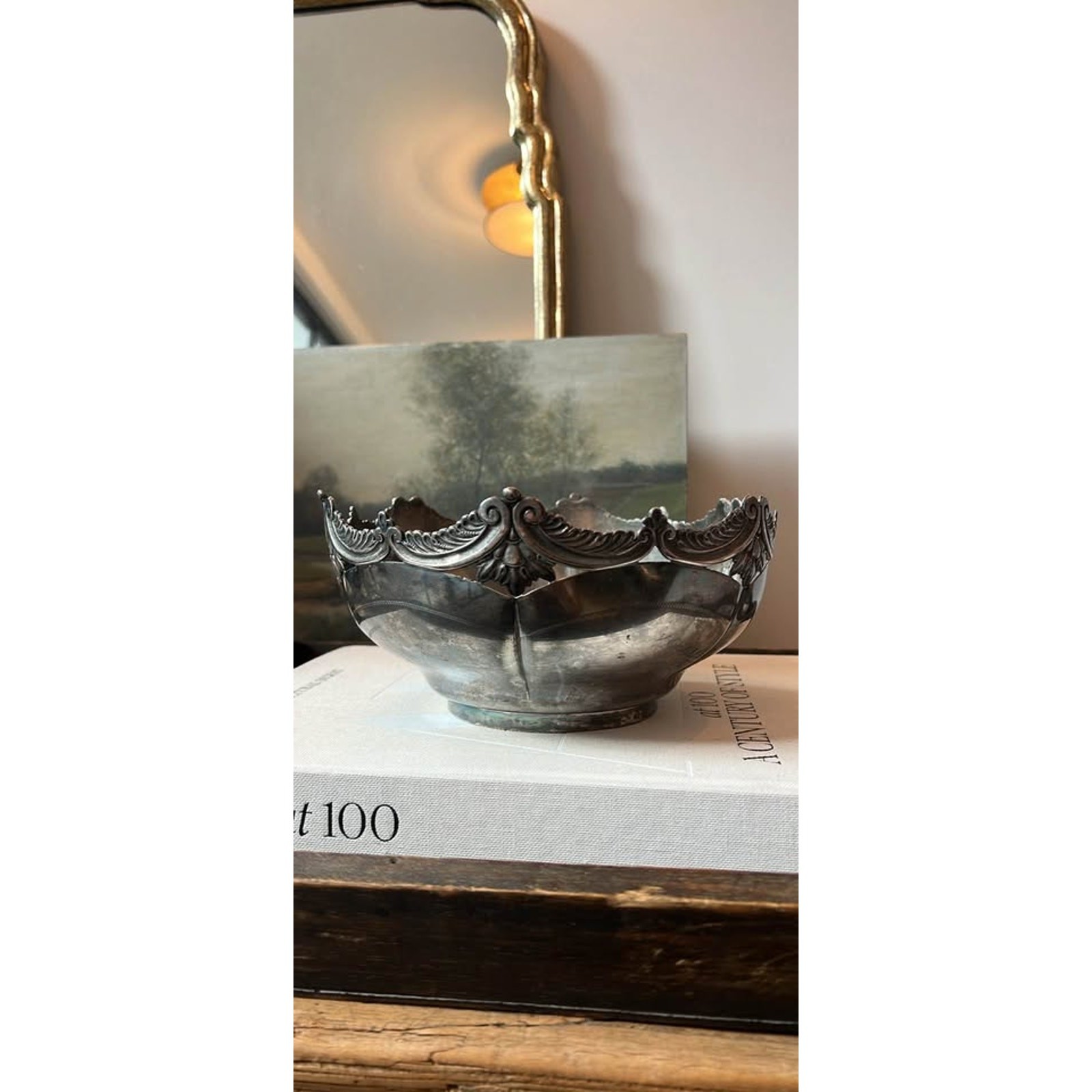 Antique Middletown Plate Co. Quadruple Silver Plate Bowl gallery