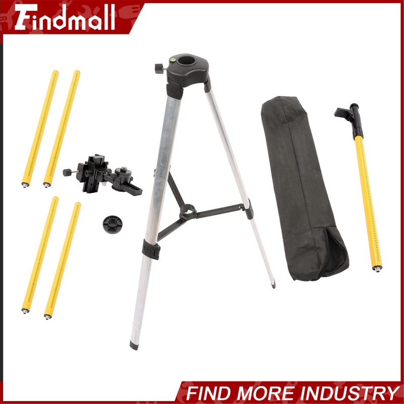Findmall 12Ft/3.7M Telescoping Laser Level Pole with Tripod & Laser Mount gallery
