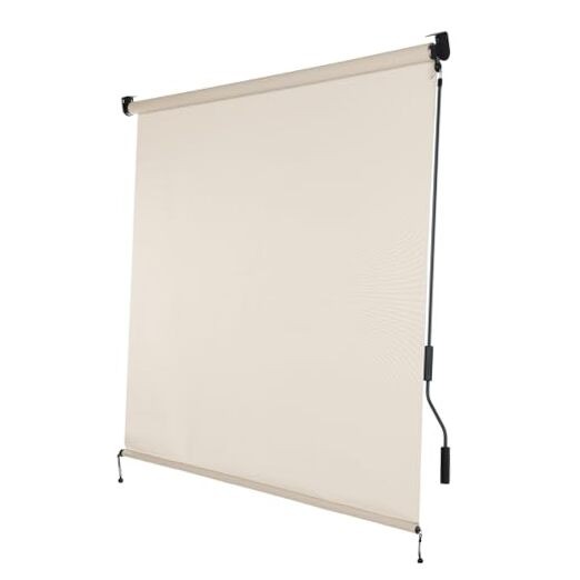 5% Openness Cordless Solar Fabric Roller Shade, 7'W x 8'H Sun Shade for gallery